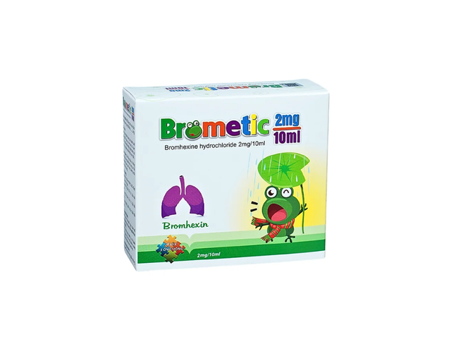 Thuốc Brometic 2mg/10ml làm loãng đờm trong các bệnh phế quản phổi cấp và mạn tính (Hộp 4 vỉ x 5 ống)