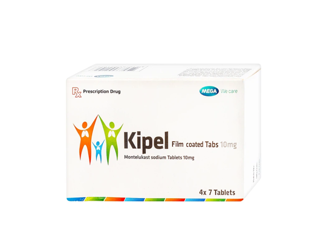 Viên nén Kipel 10mg MEGA We care phòng và điều trị hen phế quản, co thắt phế quản (Hộp 4 vỉ x 7 viên)