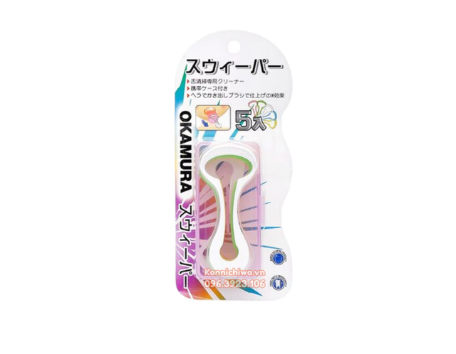 Cây cạo lưỡi OKAMURA vệ sinh răng miệng (Vỉ 5 cái)