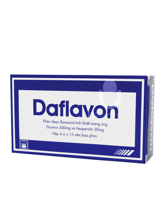Thuốc Daflavon điều trị giãn tĩnh mạch và bệnh trĩ (Hộp 4 vỉ x 15 viên)