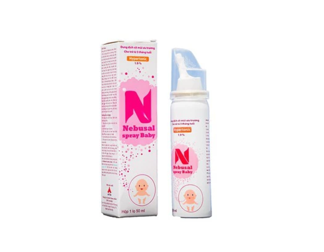 Xịt mũi Nebusal spray Baby 1.9% hỗ trợ điều trị nghẹt mũi cho bé (Lọ 50ml)