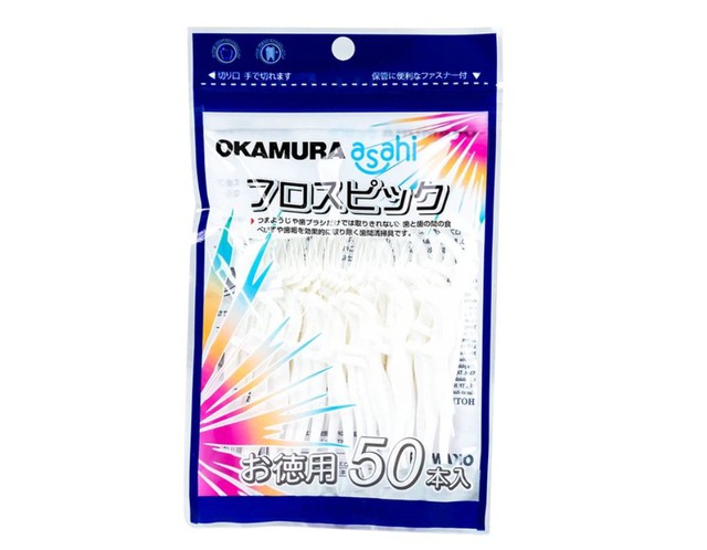 Tăm chỉ kẽ răng Okamura chăm sóc răng miệng chất lượng Nhật Bản (Gói 50 cái)