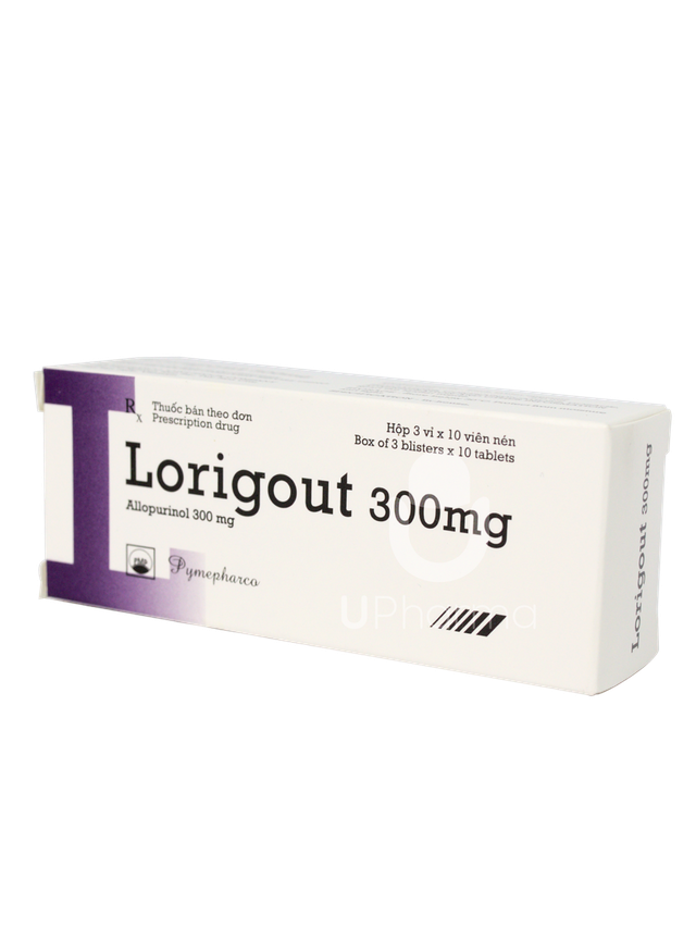 Thuốc Lorigout Tab 300mg điều trị gout (Hộp 3 vỉ x10 viên)