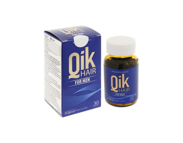 Viên uống Qik Hair For Men giúp giảm rụng tóc hói đầu ở nam giới (Hộp 1 lọ 30 viên)