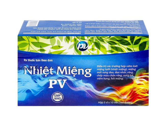 Nhiệt Miệng PV trị nhiệt miệng, hôi miệng (hộp 5 vỉ * 10 viên)