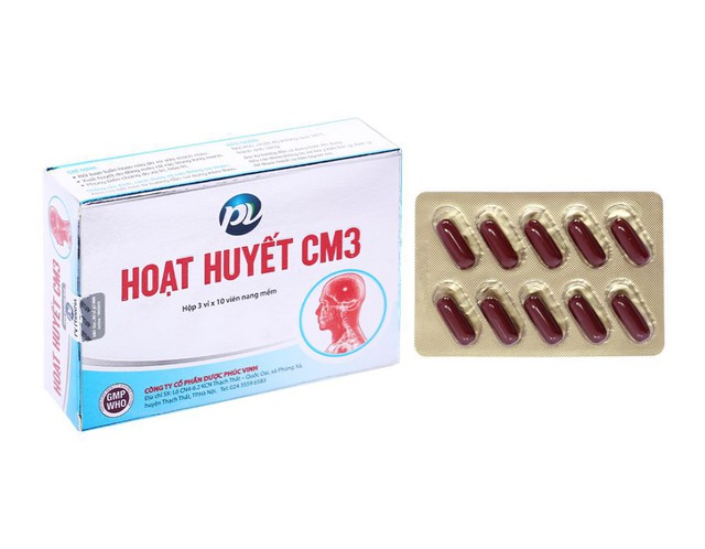 Hoạt huyết CM3 trị rối loạn tuần hoàn não (Hộp 3 vỉ x 10 viên) 