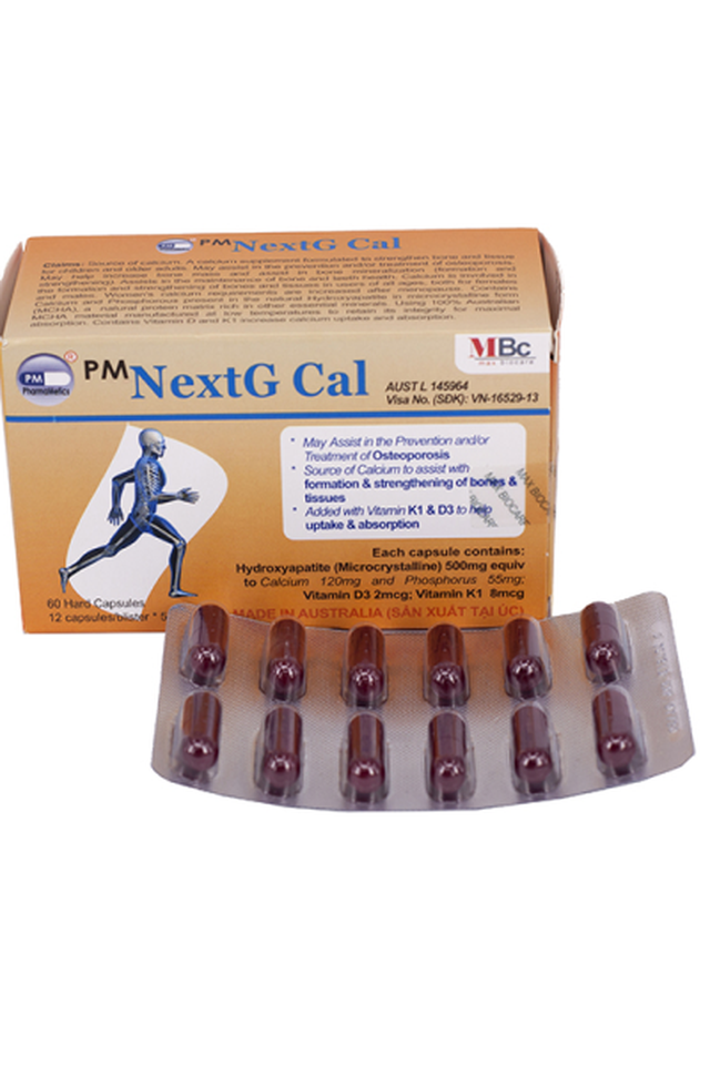Thuốc PM NextG Cal điều trị loãng xương, bổ sung canxi (5 vỉ x 12 viên)